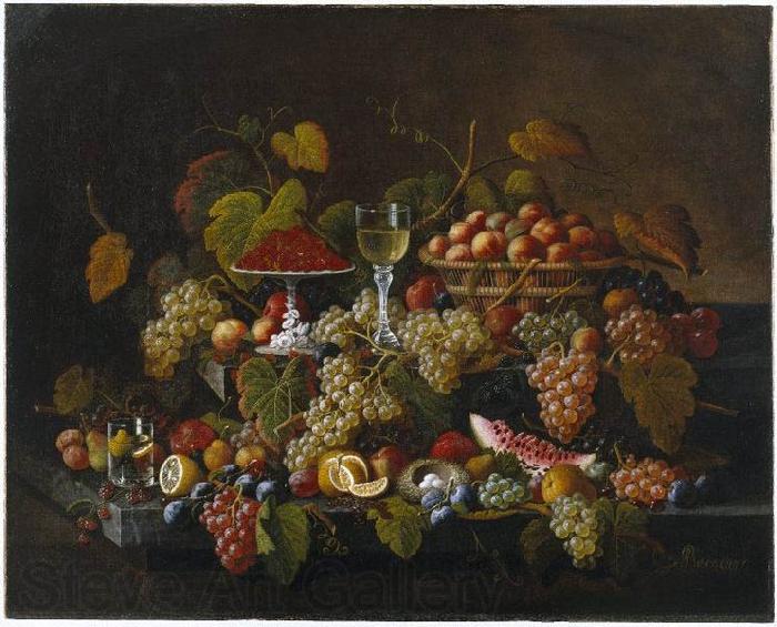 Severin Roesen Still Life with Fruit